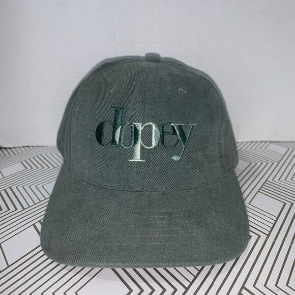 Vintage Disney Mickey Inc Dopey Snow White Seven‎ Dwarfs Hat Cap Green Snapback - Picture 1 of 7